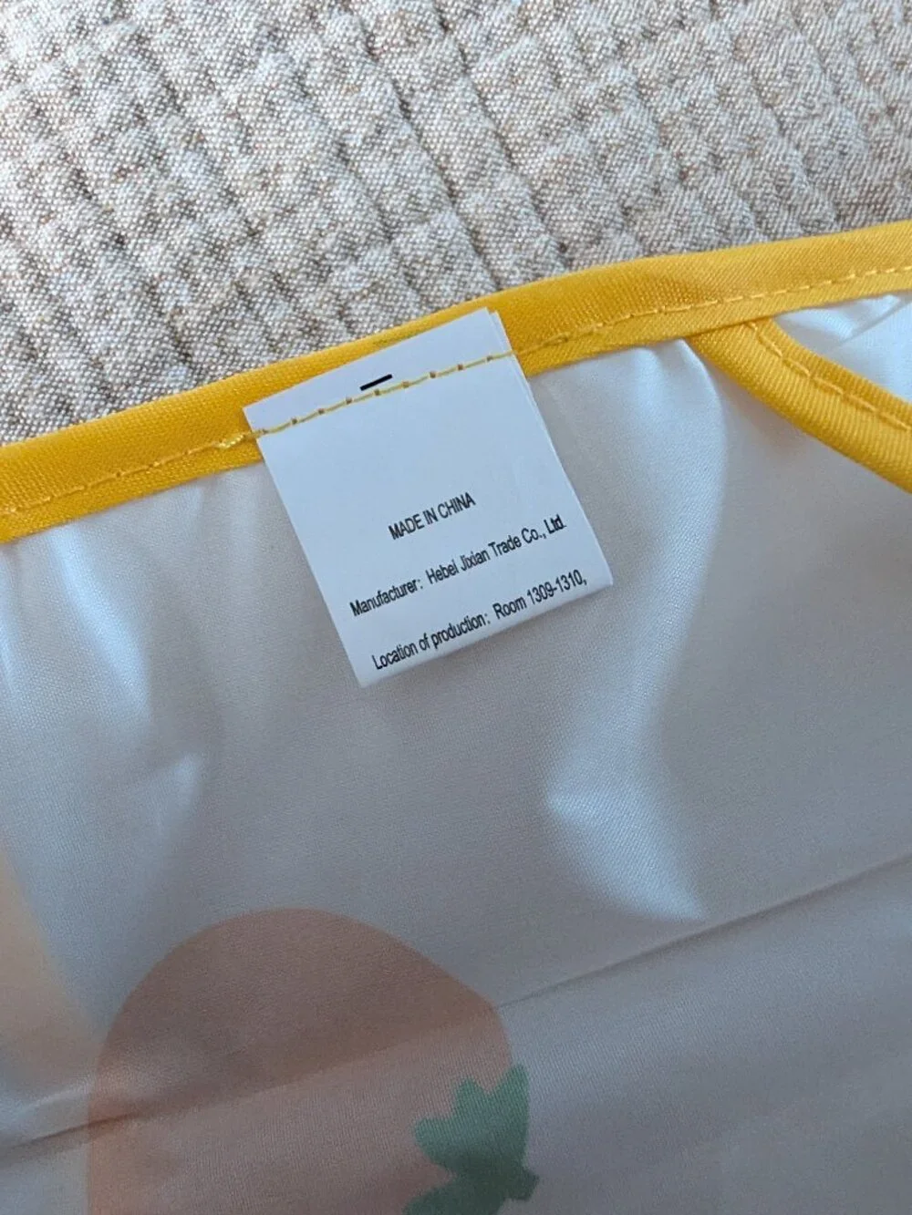 New Baby Apron Bib, Orange/ Chick pattern
